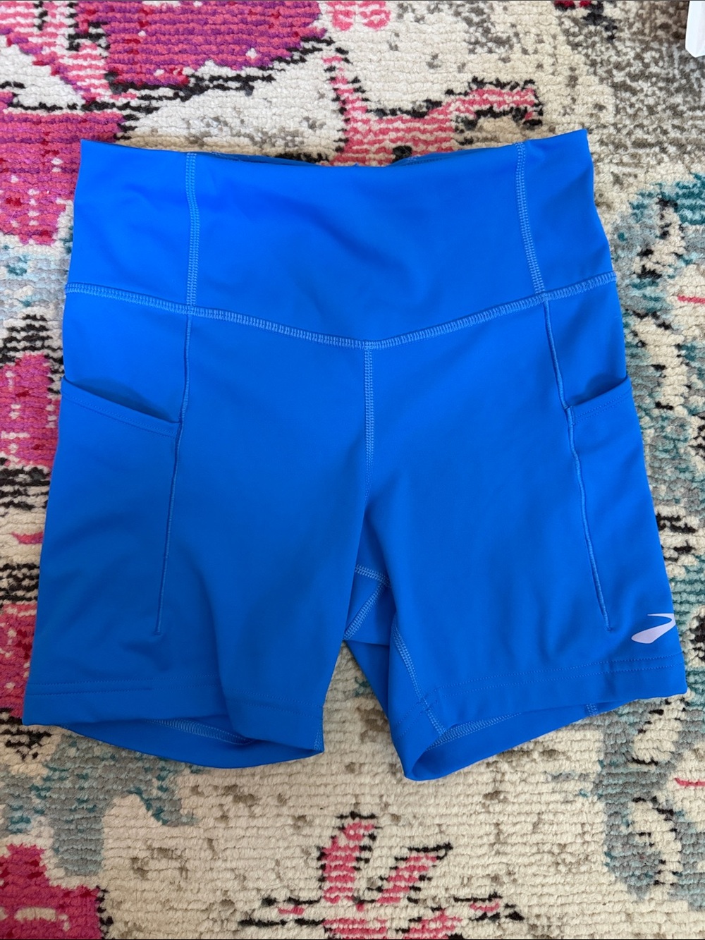 Brooks Women's Royal Blue Run Shorts with Side Pockets small